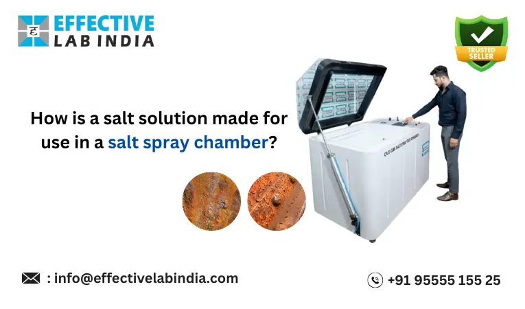 How is a salt solution made for use in a salt spray chamber?